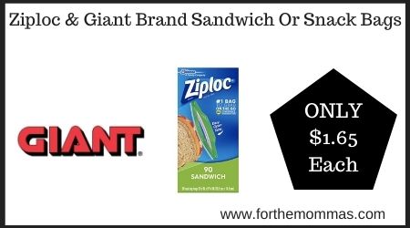 Giant: Ziploc & Giant Brand Sandwich Or Snack Bags