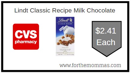 CVS: Lindt Classic Recipe Milk Chocolate ONLY $2.41 Each