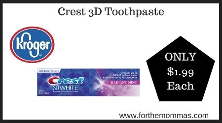 Kroger: Crest 3D Toothpaste