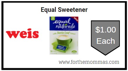 Weis: Equal Sweetener ONLY $1.00 Each 