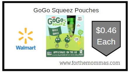 Walmart: GoGo Squeez Pouches ONLY $0.46 Each 