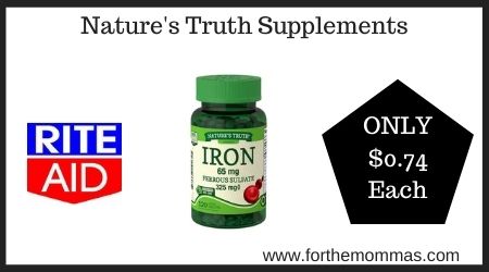 Rite Aid: Nature's Truth Supplements