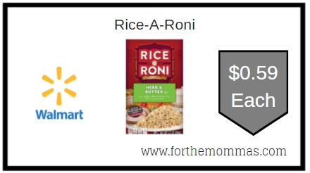Walmart: Rice-A-Roni ONLY $0.59 Each 