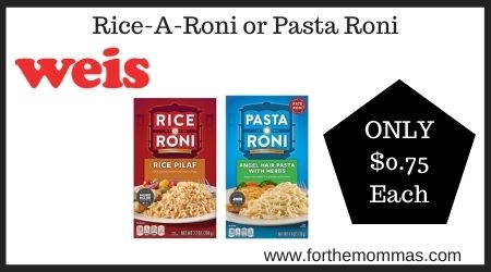 Weis: Rice-A-Roni or Pasta Roni