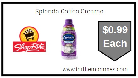 ShopRite: Splenda Coffee Creamer JUST $0.99 Each