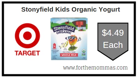 Target: Stonyfield Kids Organic Yogurt ONLY $4.49