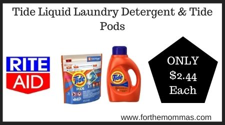Rite Aid: Tide Liquid Laundry Detergent & Tide Pods