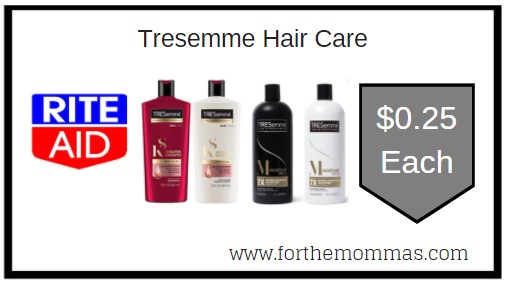 Rite Aid: Tresemme Hair Care ONLY $0.25 Each