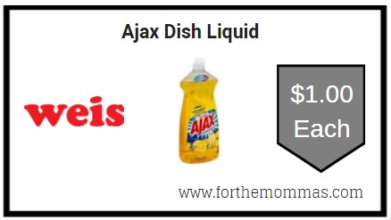 Weis: Ajax Dish Liquid ONLY $1.00 Each 