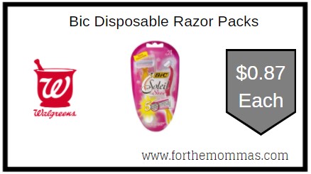 Walgreens: Bic Disposable Razor Packs ONLY $0.87 Each