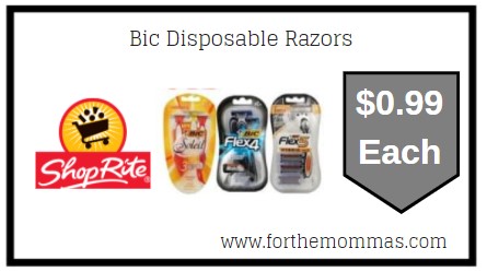 ShopRite: Bic Disposable Razors JUST $0.99