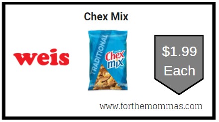 Weis: Chex Mix ONLY $1.99 Each