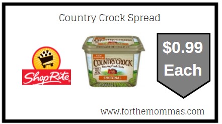 ShopRite: Country Crock Spread Just $0.99