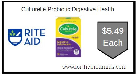 Rite Aid: Culturelle Probiotic Digestive Health ONLY $5.49 Each