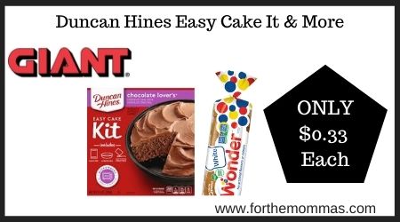 Giant: Duncan Hines Easy Cake It & More