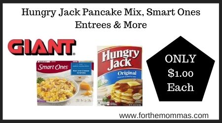Giant: Hungry Jack Pancake Mix, Smart Ones Entrees