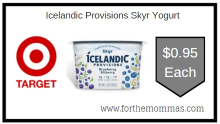 Target: Icelandic Provisions Skyr Yogurt ONLY $0.95