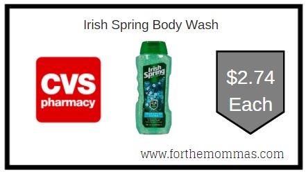 CVS: Irish Spring Body Wash $2.74 Each