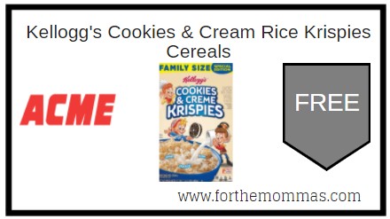 Acme: FREE Kellogg's Cookies & Cream Rice Krispies Cereals