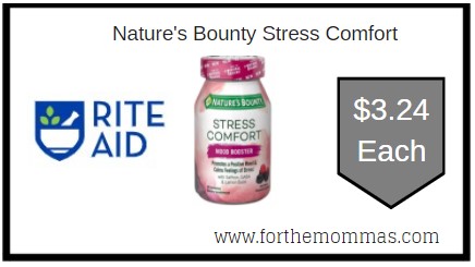 Rite Aid: Nature's Bounty Stress Comfort ONLY $3.24 Each