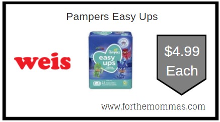 Weis: Pampers Easy Ups ONLY $4.99 Each