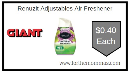 Giant: Renuzit Adjustables Air Freshener Just $0.40 Each 