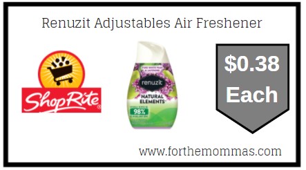 ShopRite: Renuzit Adjustables Air Freshener $0.38 Each