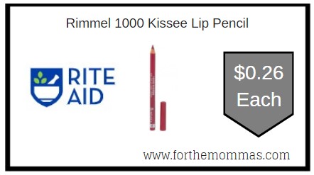 Rite Aid: Rimmel 1000 Kissee Lip Pencil ONLY $0.26 Each