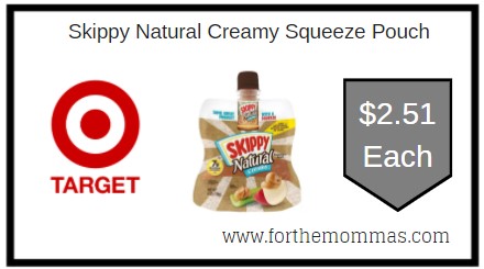 Target: Skippy Natural Creamy Squeeze Pouch $2.51 