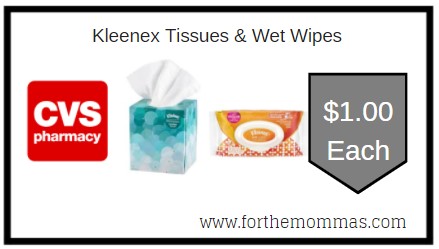 CVS: Kleenex Tissues & Wet Wipes ONLY $1 Each