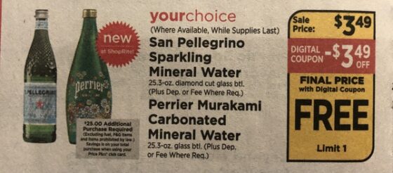 Perrier Murakami Mineral at ShopRite for Free