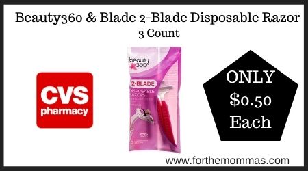 CVS: Beauty360 & Blade 2-Blade Disposable Razor 3 Count
