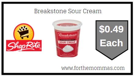 ShopRite: Breakstone Sour Cream JUST $0.49 Each
