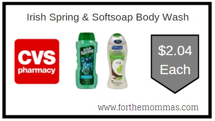 CVS: Irish Spring & Softsoap Body Wash ONLY $2.04 Each