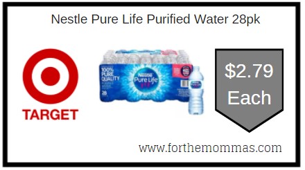 Target: Nestle Pure Life Purified Water 28pk ONLY $2.79 Thru 11/7