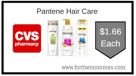 CVS: Pantene Hair Care ONLY $1.66 Each
