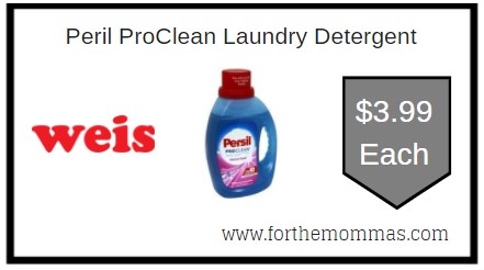 Weis: Peril ProClean Laundry Detergent ONLY $3.99 Each