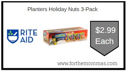 Rite Aid: Planters Holiday Nuts 3-Pack Just $2.99 