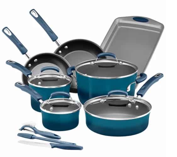 Kohl's Cyber Deal: Rachael Ray® Brights 14-pc. Nonstick Cookware Set $28.79 after Kohl's Cash