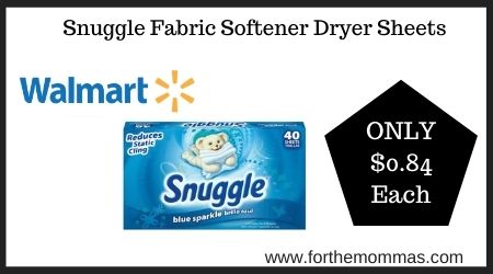 Walmart: Snuggle Fabric Softener Dryer Sheets