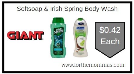 Giant: Softsoap & Irish Spring Body Wash JUST $0.42 Each