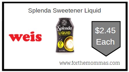 Weis: Splenda Sweetener Liquid ONLY $2.45 each 