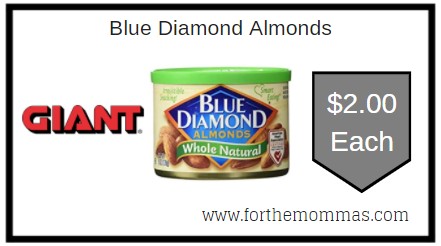 Giant: Blue Diamond Almonds Just $2.00 Each 