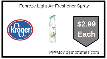 Kroger: Febreze Light Air Freshener Spray ONLY $2.99