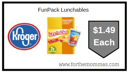 Kroger: FunPack Lunchables ONLY $1.49 Each