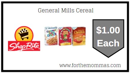 ShopRite: General Mills Cereal Just $1.00 Each 