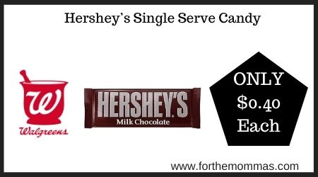 Walgreens: Hershey’s Single Serve Candy ONLY $0.40 Each