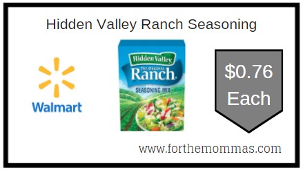 Walmart: Hidden Valley Ranch Seasoning ONLY $0.76 each