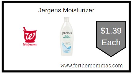 Walgreens: Jergens Moisturizer ONLY $1.39 Each