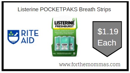Rite Aid: Listerine POCKETPAKS Breath Strips ONLY $1.19 Each 